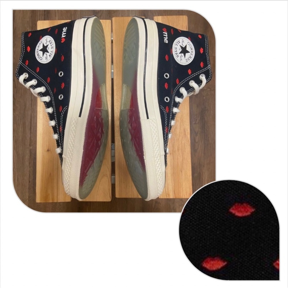 NWT - Converse (Unisex) Chuck 70 Embroidered Lips High Sneakers